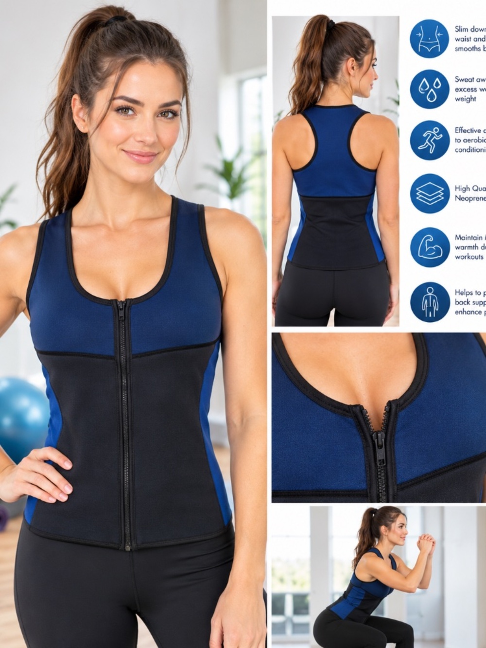 NWT Women’s Neoprene Slimming Fitness Shapewar Vest Size Large